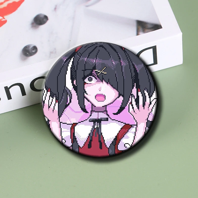 المحتاجة فتاة جرعة زائدة لعبة بروش شارة زر دبوس الكرتون لطيف أنيمي شخصية Ame لحقيبة الظهر اكسسوارات ديكور 58 مللي متر