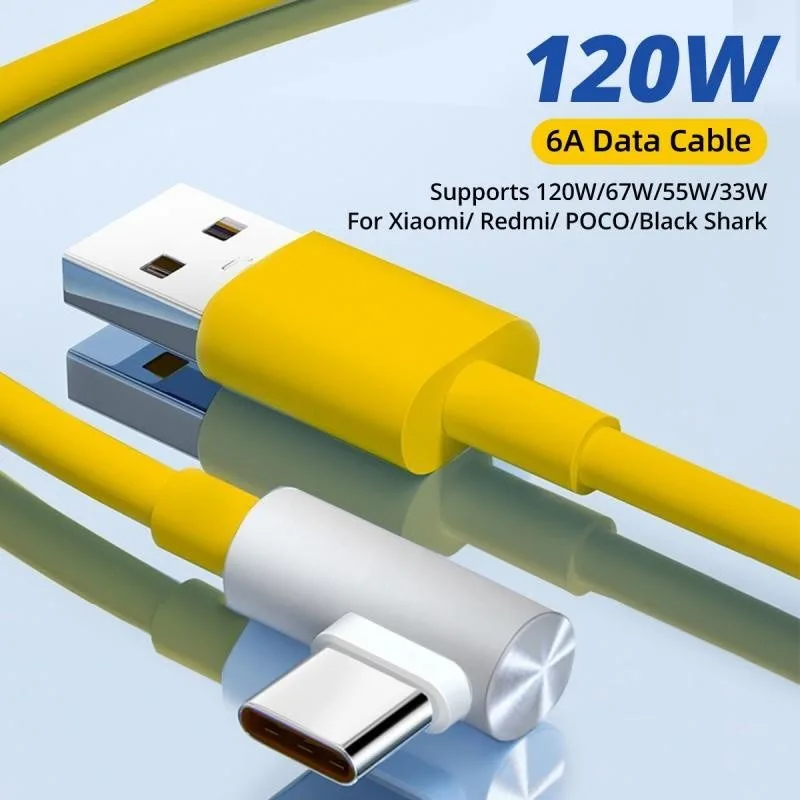 كابل USB أصلي من النوع C بقدرة 120 وات 67 وات شاحن توربو سريع Mi 15 14 13 12T Pro 12 11 Ultra Poco X6 X7 Redmi Note Black Shark 5