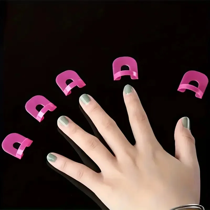 52 PCS Reusable Soft Plastic Nail Polish Protector - Stain Resistant & Easy to Clean Manicure Tool for Beginners & DIY Use. Frag