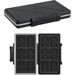JJC-Étui pour carte SD/ Micro SD/TF, 36 emplacements, support pour 24 x cartes MicroSD/TF et 12 x cartes SD, étanche, durable, boîte rigide pour carte mémoire