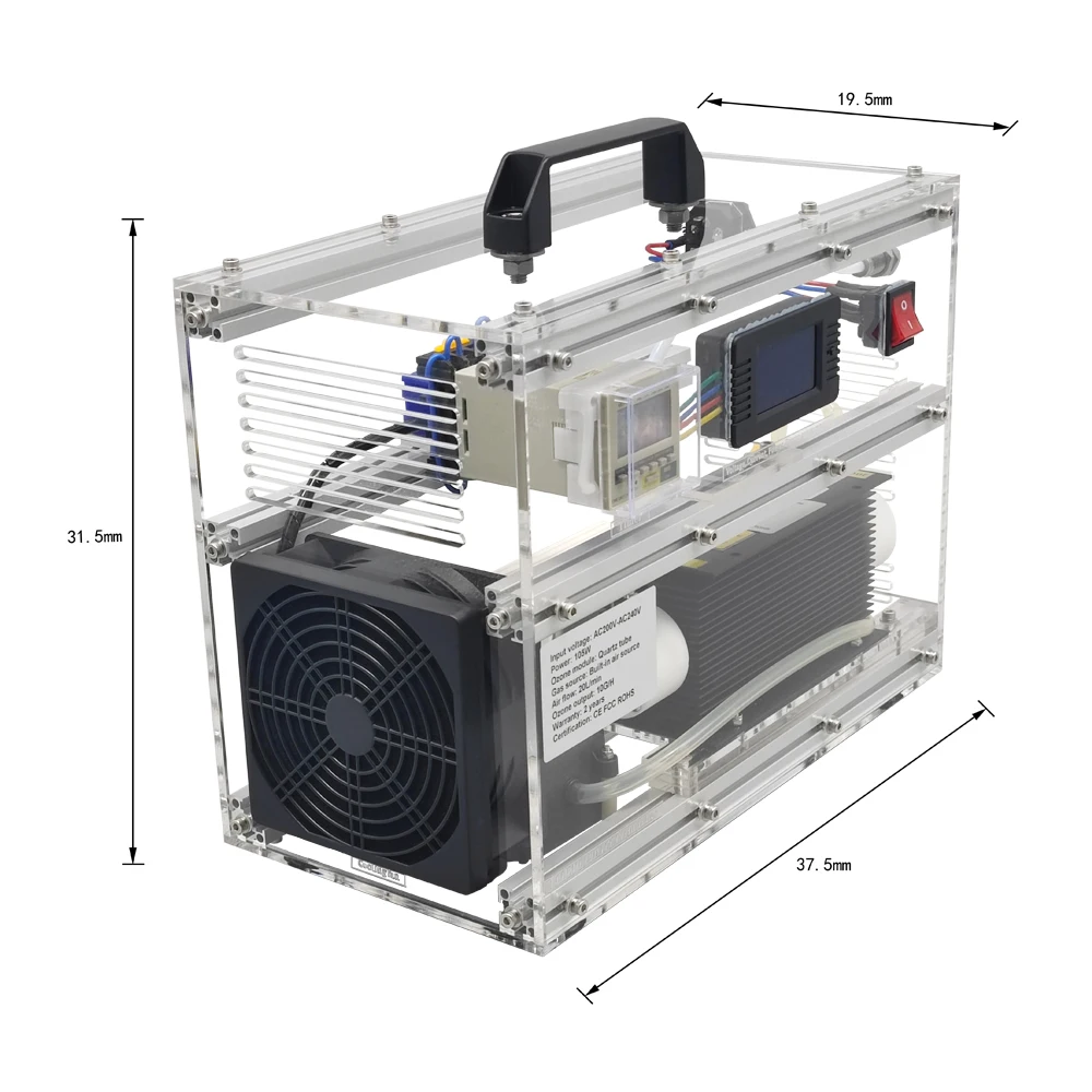 Pinus longaeva B1 500mg 0.5g 1g 3g 5g 7g 10g/h 10 grammi macchina per ozono con guscio acrilico regolabile con timer purificatore d'aria per ozono