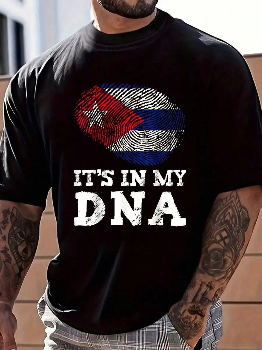 100% Cotton It's In My DNA Cuban Hispanic Heritage Month Proud T-Shirt Women's Men's Graphic Tee Causal Tops Fashion Tshirt Shor