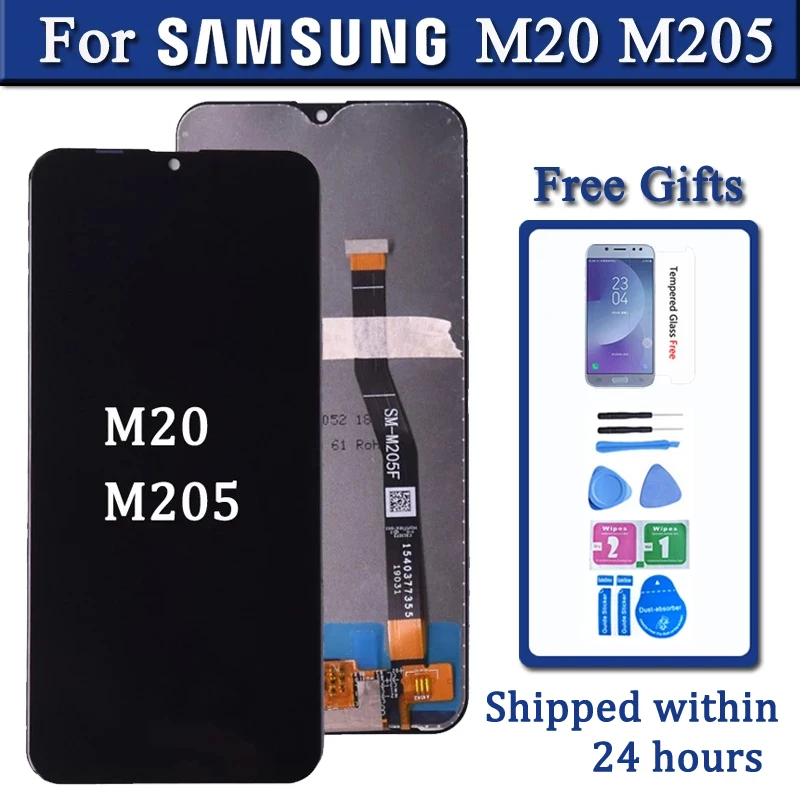 

6.3NEW 100% Original For Samsung Galaxy M20 M205 M205F SM-M205F/DS LCD Display With Touch Screen Digitizer Assembly