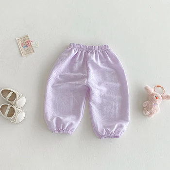 Baby Girls' Lightweight Bloomers | Loose Anti-Mosquito Pants for Ages 1-6 5 Solid Color New Baby Girls Bloomers Summer Clothing Thin Loose Fashion Children's Casual Trousers Kids Anti Mosquito Pants 1-6Y 5