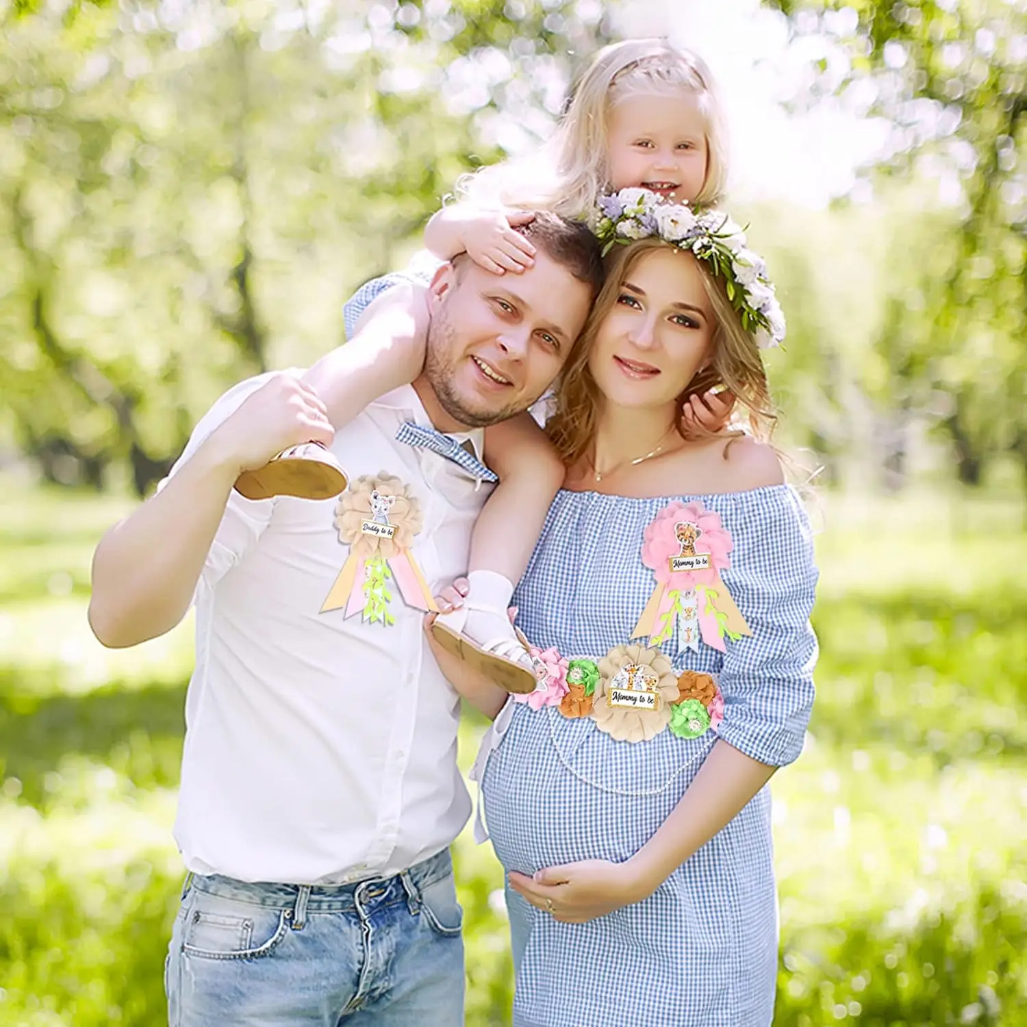 Faja de Safari de la selva para Baby Shower, faja de maternidad de animales de Safari, cinturón de papá para ser y mamá para ser, insignia, decoración de ramillete