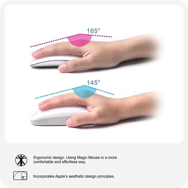 magic-mouse-2用ワイヤレスベース-a97i。人間工学に基づいたグリップで、usb-cによる急速充電に対応。スマートチップによる保護機能付き、ホワイト。