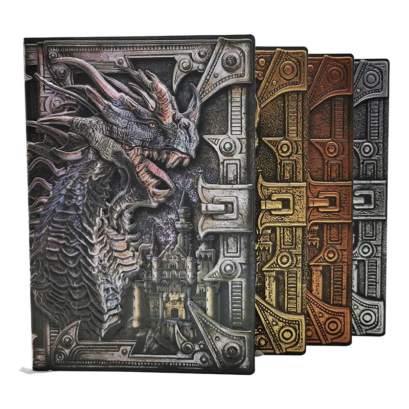 caderno de capa dura com dragao serie retro viagem diario pu leather notepad escola e escritorio presente agenda e log papelaria a5 01