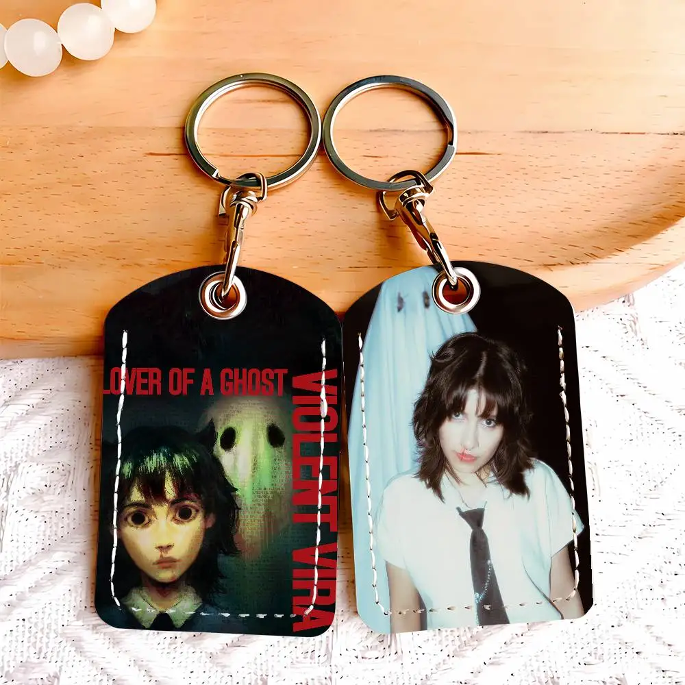 Singer VIOLENT VIRA Music Lover of a Ghost  Card Holder Keychain Key Ring Door Lock Access Protective Case For Security Gift