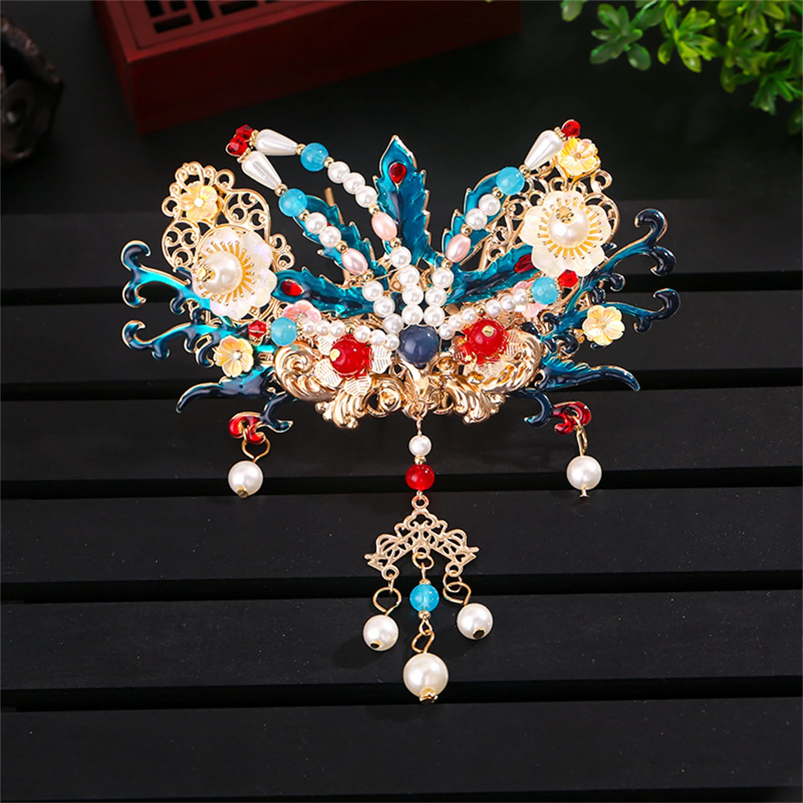 Elegant Tassel Hair Stick Earring Retro Jewelry Sets Luxury Pearl Hairpin Forks Vintage Wedding Decoration Bridal Jewellery