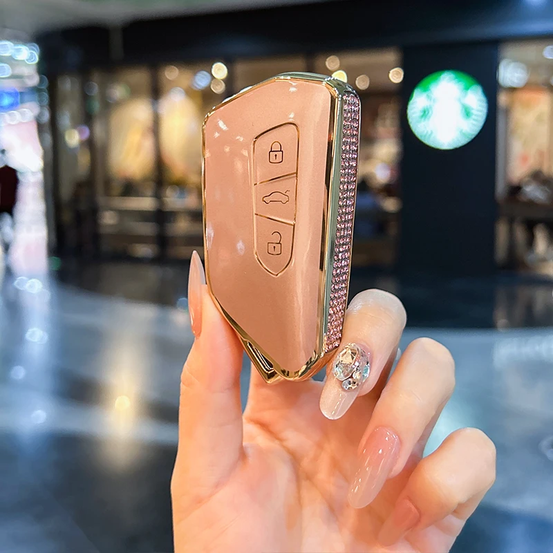 

For Volkswagen LaMano keycase 24 Magotan B9 terramont tavendor ID3 golf 8 id6 id7 talagon ID4 keycover keyshell chain car case