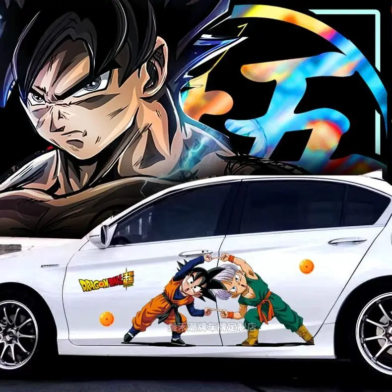 Dragon Ball Car Sticker Decoration Car Clothing DIY Sticker Son Goku Vegeta Super Saiyan Waterproof Sun Protection Car Sticker