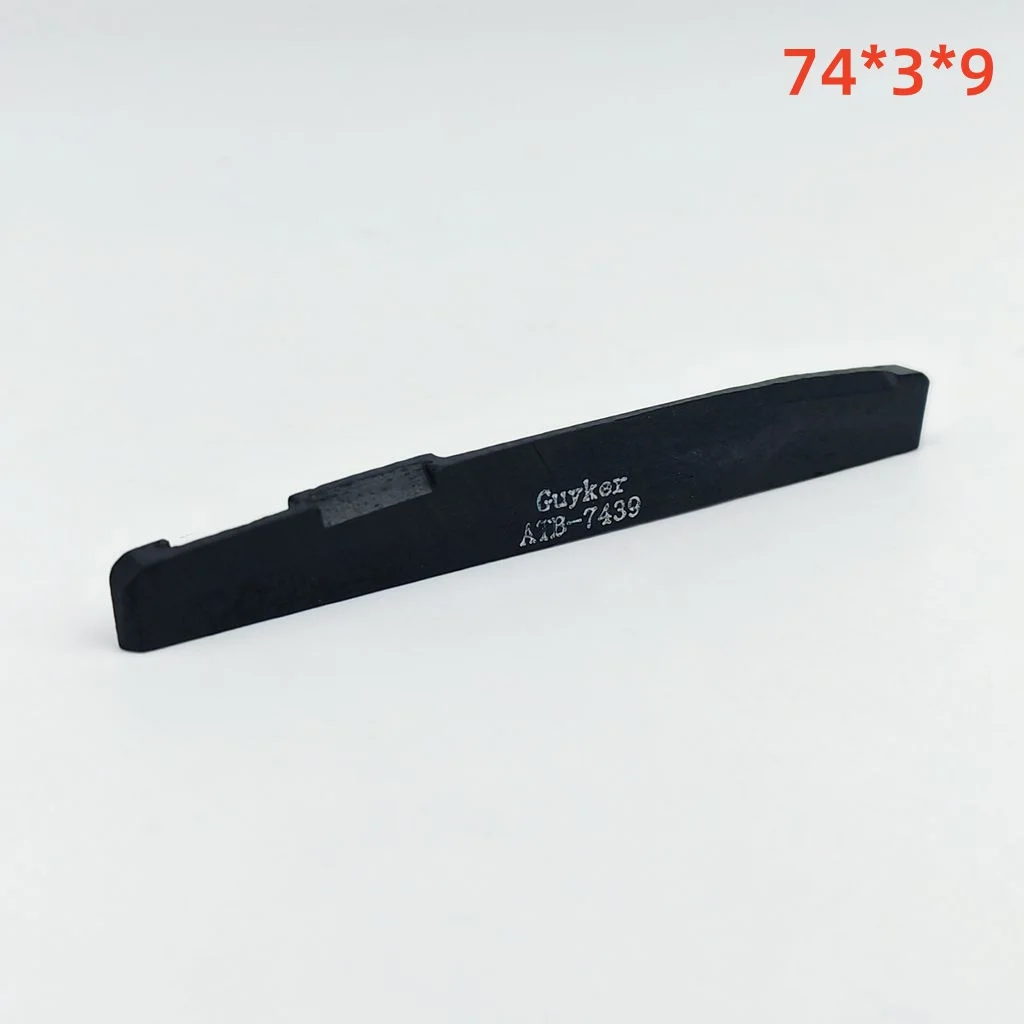 Guyker – Stegsattel für Akustikgitarre, Oberteil aus Kuhknochen, Volkskissen, Grundkissen, schwarze Akustikgitarrenserie – Detail 6