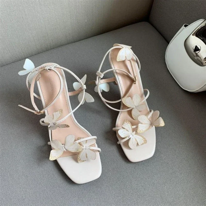 Shoes for Women  Summer Women's Sandals Fashion Versatile Female Shoes Butterfly Slim Heel Pumps High Heels Buckle Women Shoes