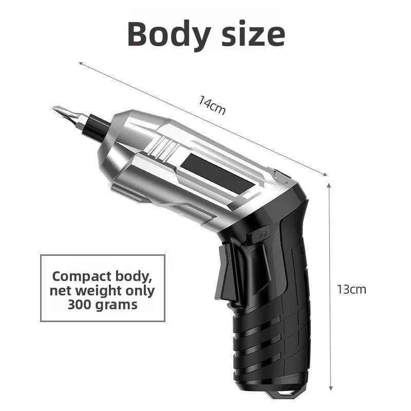4.2V Mini Cordless Electric Screwdriver with Rotating Body, Straight and Pistol Grip Rechargeable Power Screwdriver Kit with