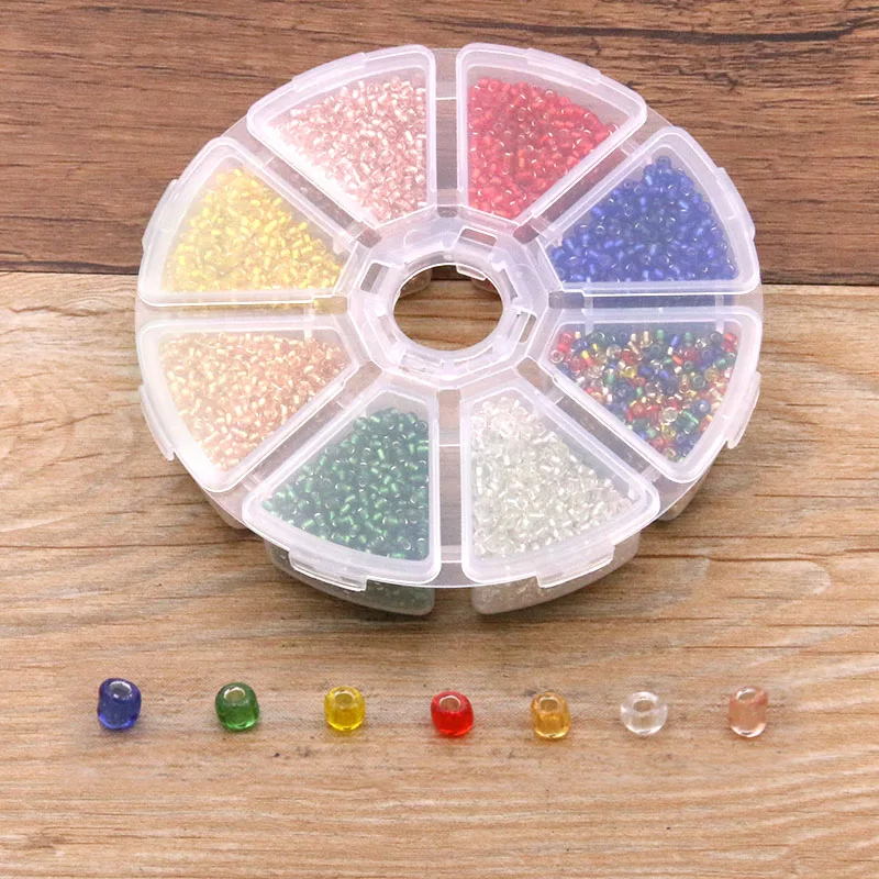 1Box 3 Styles 2mm Czech Glass Seed Beads Belt Set Charm Kit Seedbeads Rondell Spacer For DIY Jewelry Earring Necklace Making