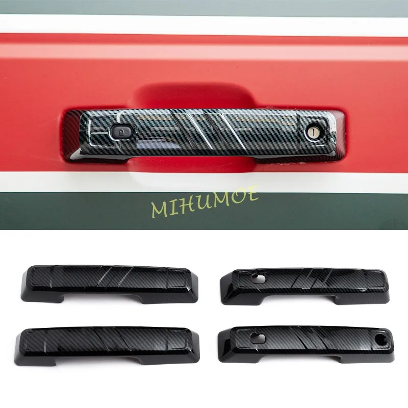 

For 2021-2025 Ford Bronco Carbon Fiber Exterior Car Door Handle Cover Trim ABS Material Sticker Accessories 2024 2023 2022