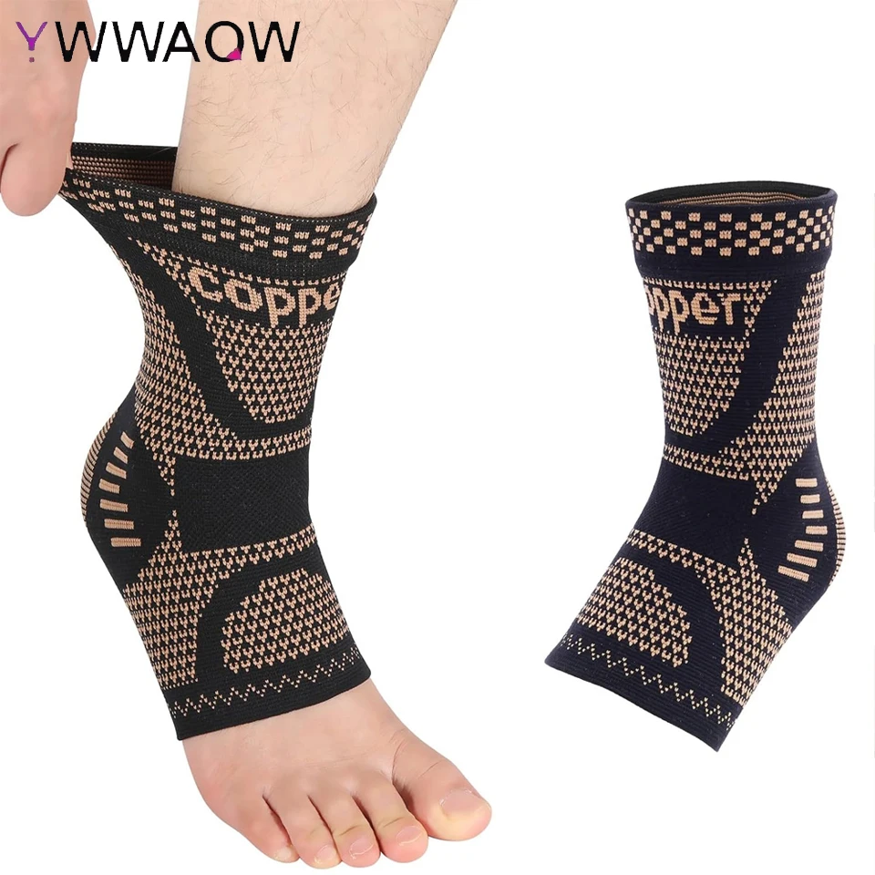 

1PC Copper Ankle Brace Compression Sleeve for Women & Men,Foot Arch Support Sock for Plantar Fasciitis, Achilles Tendonitis