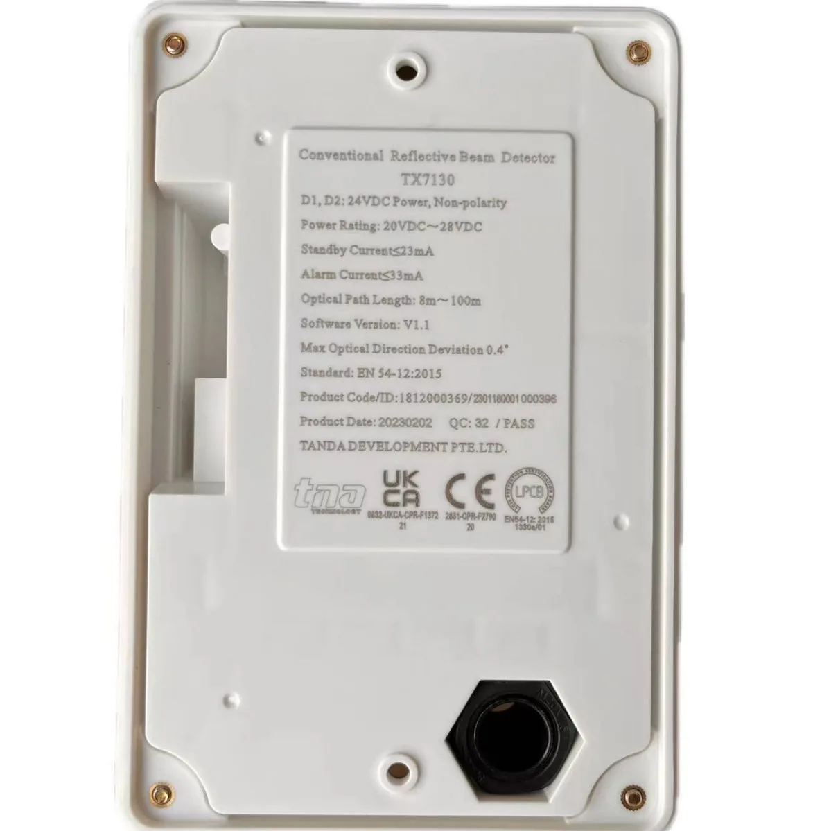TX7130 English version linear beam smoke detector smoke alarm UK EU international certification