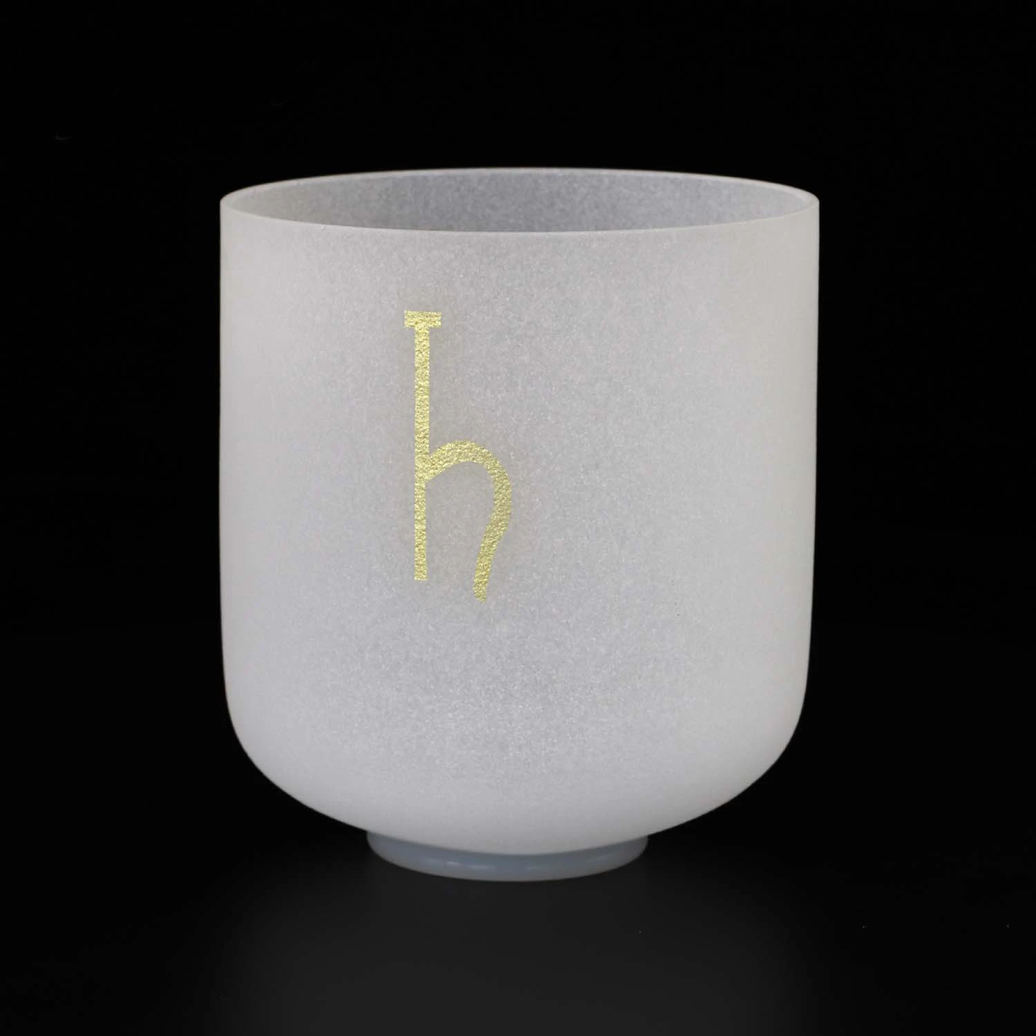 

6 inch B Note Saturn Frosted Crystal Bowl Quartz Stress Relief Sound Therapy