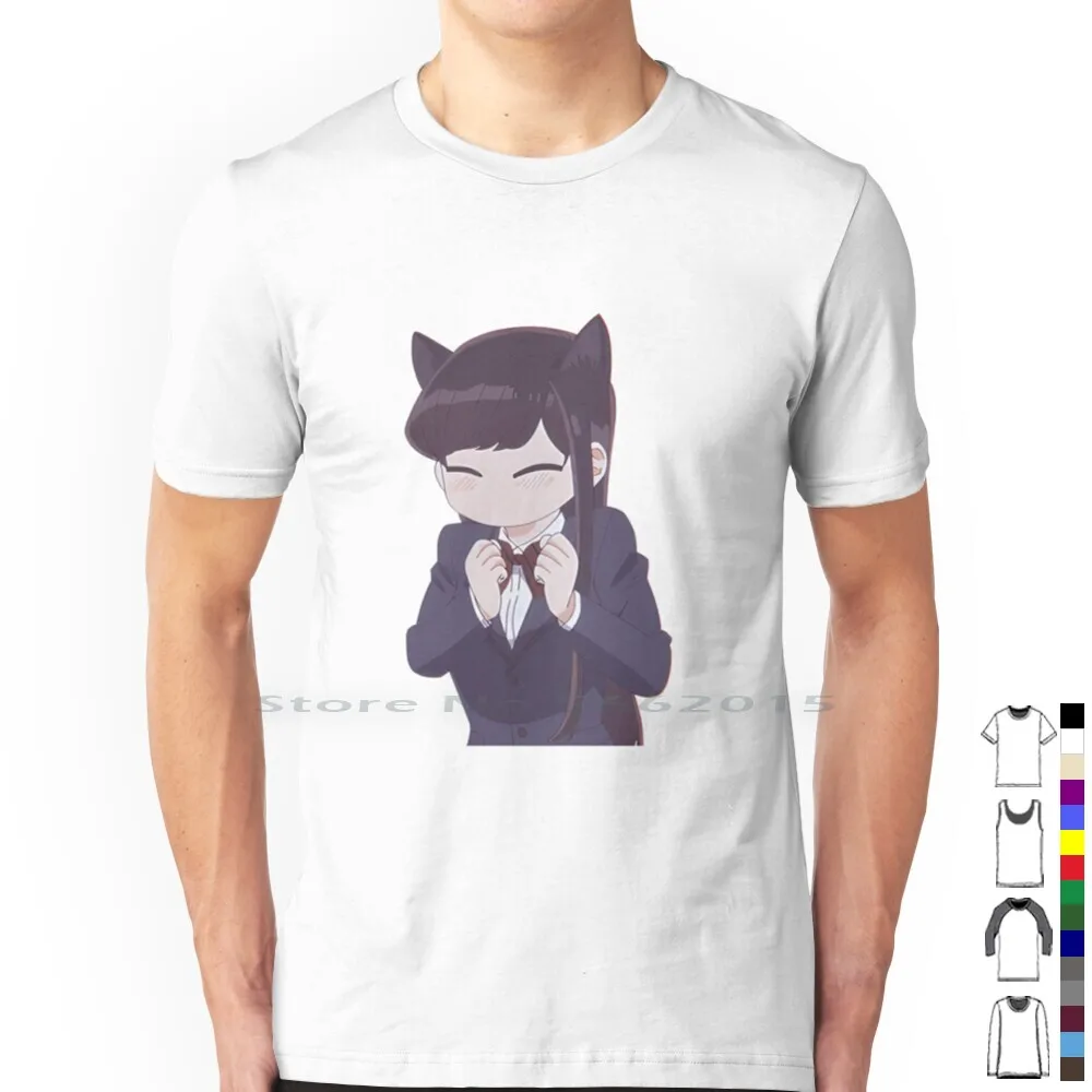 Komi-San Cat Ears Peeker T Shirt 100% Cotton Komi San Wa Komyushou Desu Tadano Hitohito Najimi Osana Shouko Komi Ren Yamai Komi