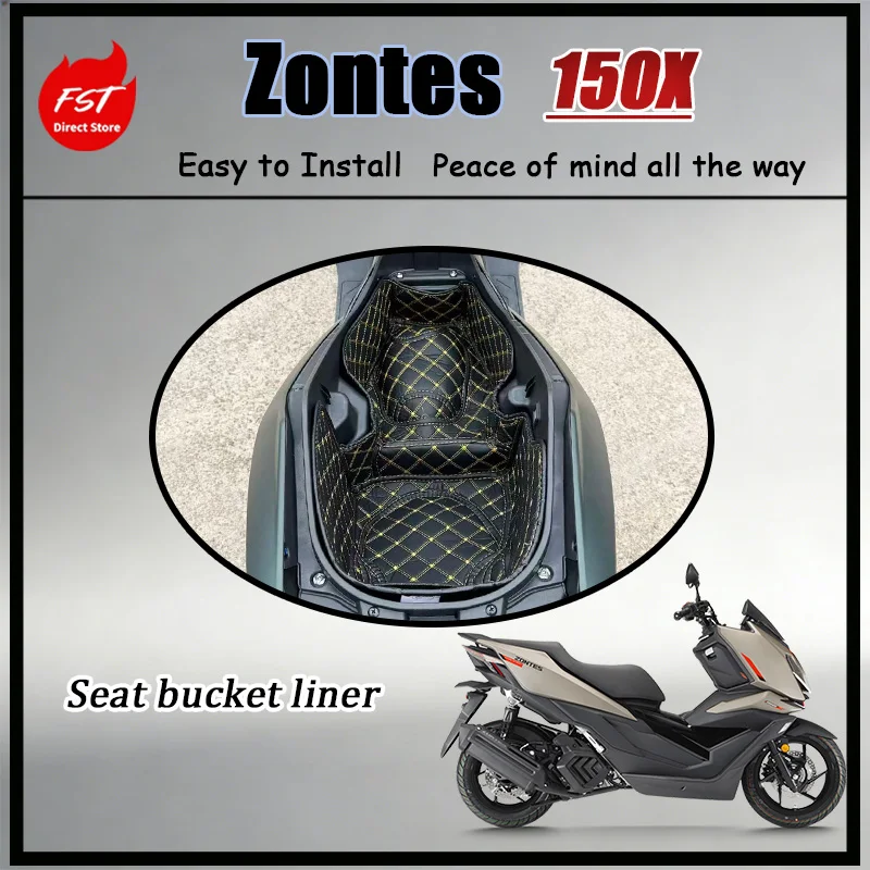 

FOR Zontes 150X Scooter Rear Storage Box Protective Pad Premium Synthetic Leather Anti-Scratch Anti-Shock Seat Tub Cover