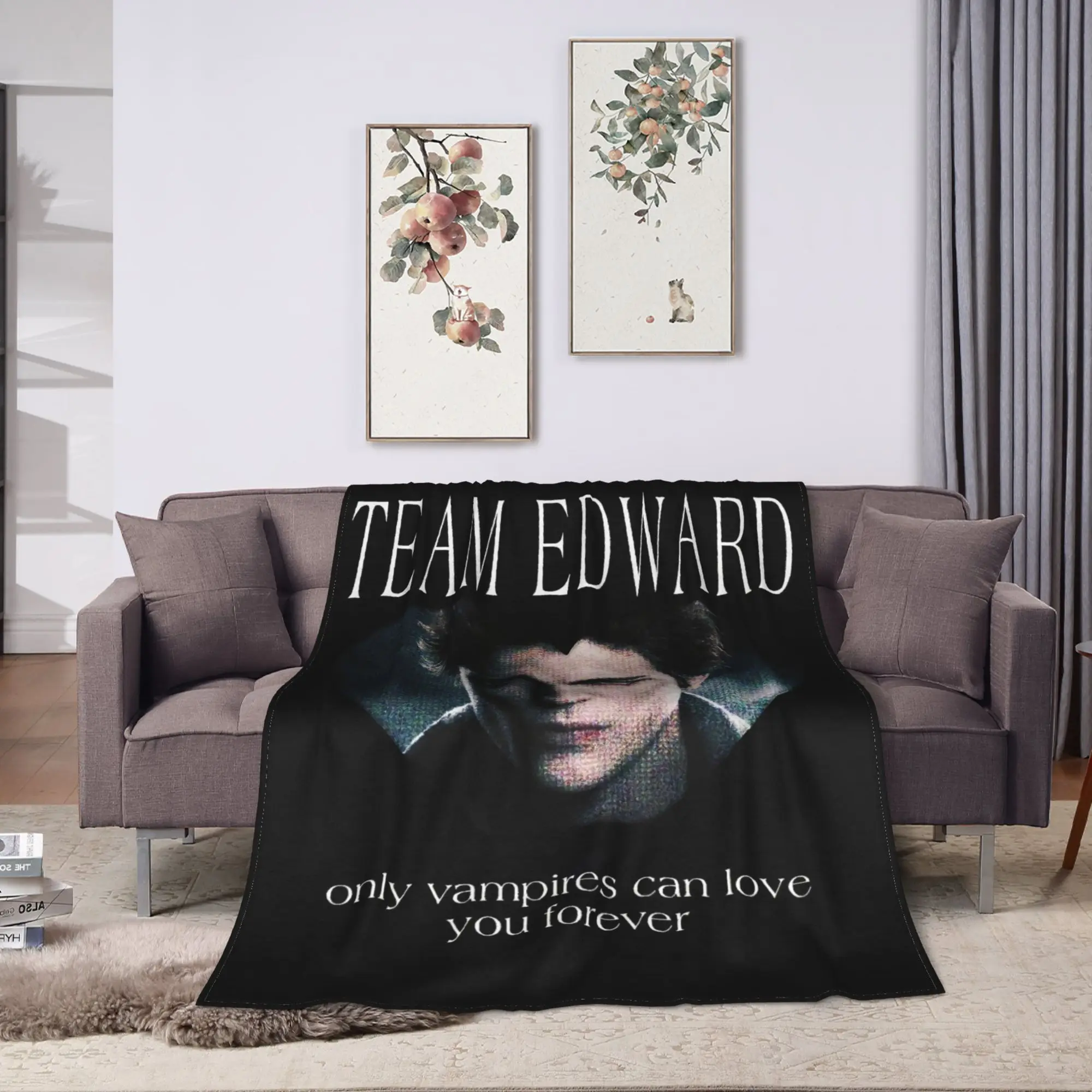 Twilight Saga Edward Bella Blanket Travel Office Flannel Throw Blanket For Home Decor Warm Soft Customized Bedspread Gift