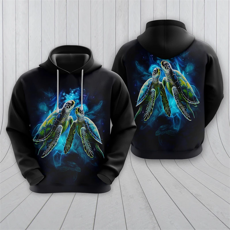 

Fashion Sea Turtle Graphic Sweatshirts Casual Ocean Animal 3D Printed Hoodies For Men Clothes Hawaiian Kids Pullovers Women Tops