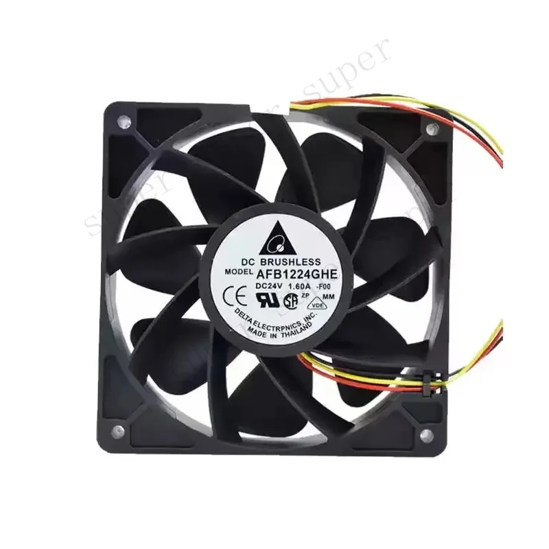 SLIDER AFB1224GHE DC 24V 1.60A 12038 Cooling Fan, 120x120x38mm High Power Industrial Server Miner Exhaust Axial Fan