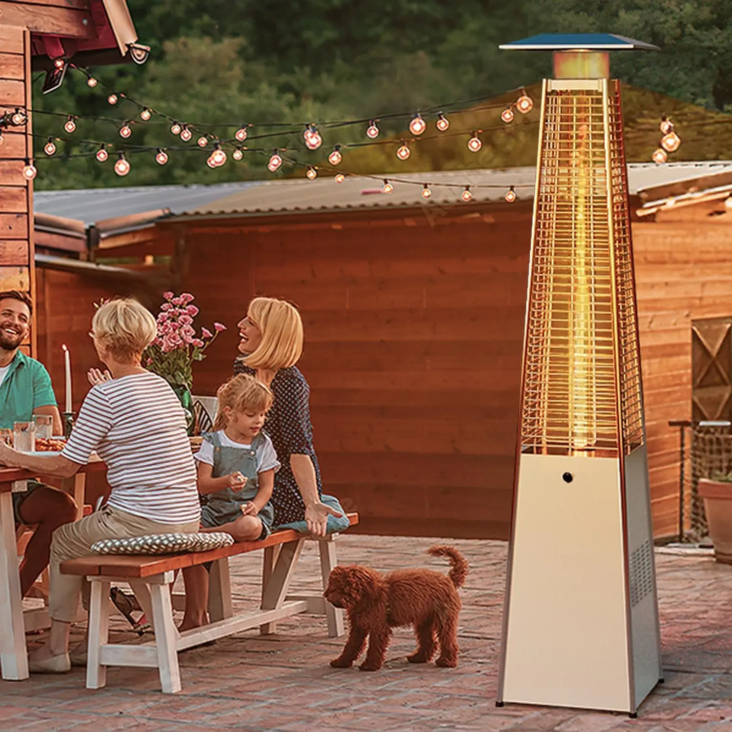 HOME Pyramid Patio Heater, 48,000 BTU Outdoor Patio Heaters for Outdoor Use, Upgraded 87