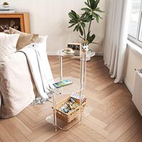 Transparent Acrylic Multifunctional Storage Modern Minimalism Coffee Sofa Table Bedroom Space Saving Furniture Living Room G