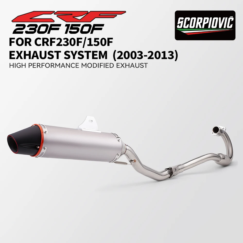 

For CRF230 CRF150F CRF150 CRF230F 230F Motocross Motorcycle Exhaust Muffler Dirt Bike Pipe Full System Front Link Complete