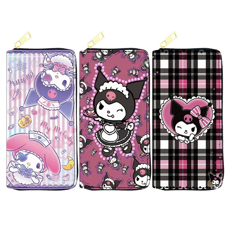 

Anime Cartoon Sanrio Kuromi Wallet Y2K Fashion New Student Pu Printed Zero Wallet Women's Multi Card Id Bag Gift for Friends