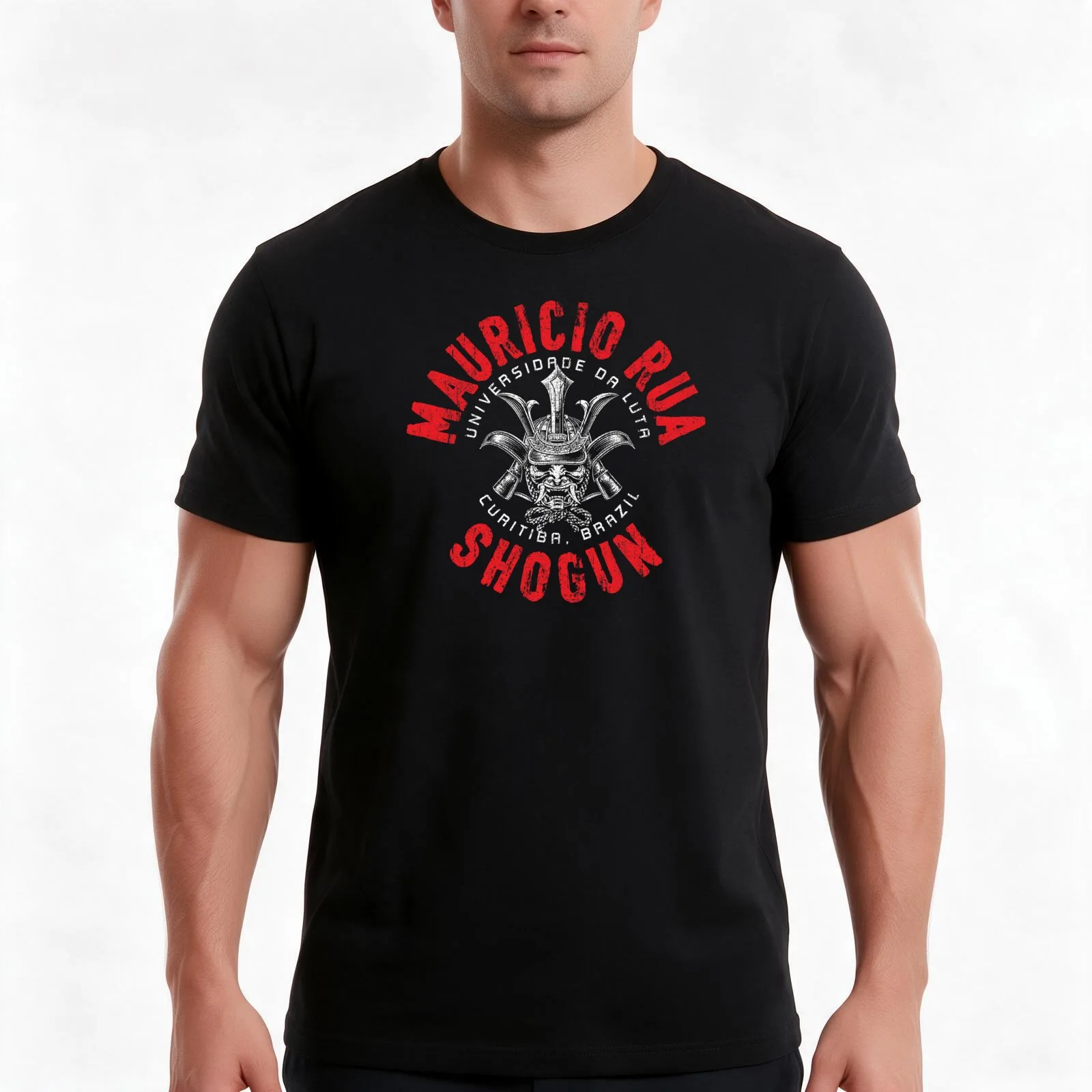Mauricio Shogun Rua T-Shirt, Summer Casual Cotton Tee, Oversized Streetwear Tops, Vintage Graphic Print, Loose Fit Short Sleeve