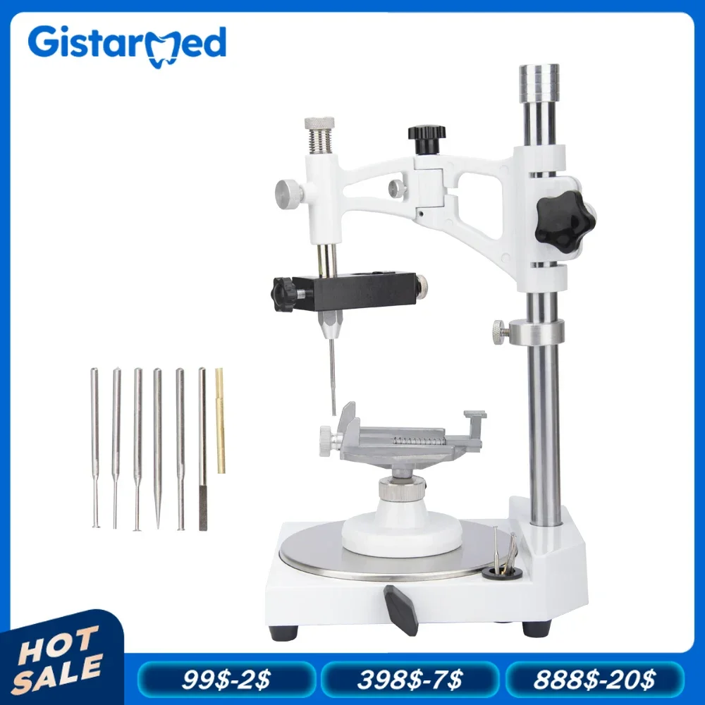 Dental Lab Equipment Parallelometer Square Base Surveyor Visualizer Lab Parallel Surveyor With tools & handpiece holder Square