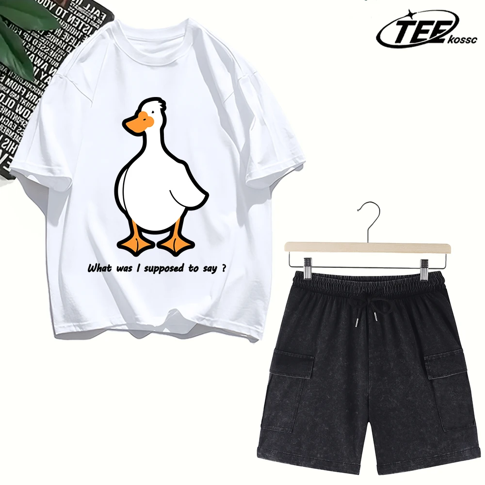 

Футболка мужская летняя свободного кроя с коротким рукавом и круглым вырезом, хлопковая, унисекс, универсальная, модная, с надписью «What Was Goose Supposed To Say»