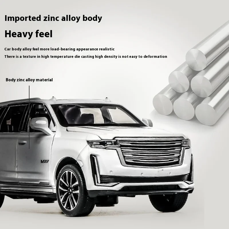 ل 1:32 كاديلاك إسكاليد على الطرق الوعرة مركبة محاكاة دييكاست سبيكة معدنية نموذج سيارة ضوء الصوت التراجع جمع لعبة الهدايا #3