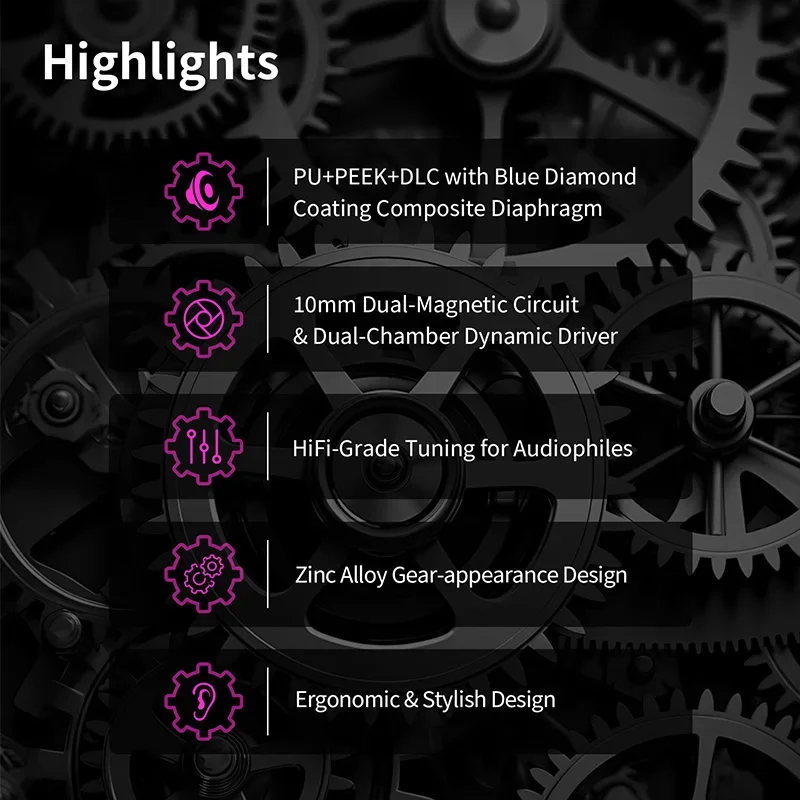 TB-pro KBEAR IEM In-Ear Monitor 10mm Dynamic Driver HiFi Wired Earphones 3.5mm Cable Noise Isolating Audiophile Earbuds for Music
