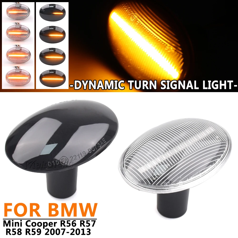 Do BMW MINI Cooper R55 R56 R57 R58 R59 CL-R56-LSM-SM Przydymiony kierunkowskaz LED 2szt Wskaźnik bocznych świateł samochodowych