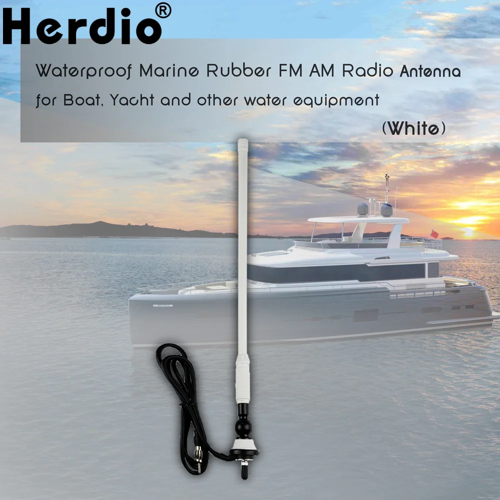 Radio Antenna Marine Boat FM AM Aerial Car Waterproof Rubber Duck Dipole Flexible FM Modulators For Motorcycle ATV UTV Tractor