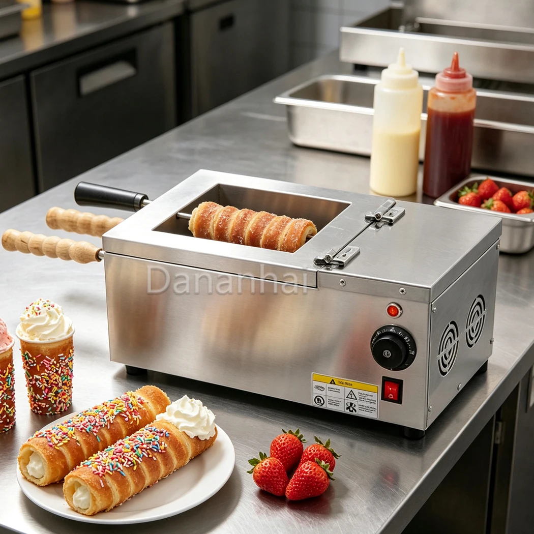 Roll Cake Maker Machine Kurtos Kalacs Baker For Snack Shop Outdoor Food Kiosk Baking Task