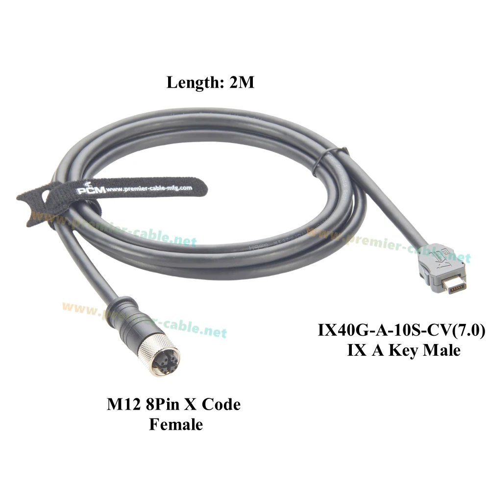 IX40G-A-10S-CV(7.0) IX مفتاح إلى M12 X كود أنثى كابل IX صناعي Cat6A إيثرنت مزدوج محمي SFTP للتبديل الصناعي