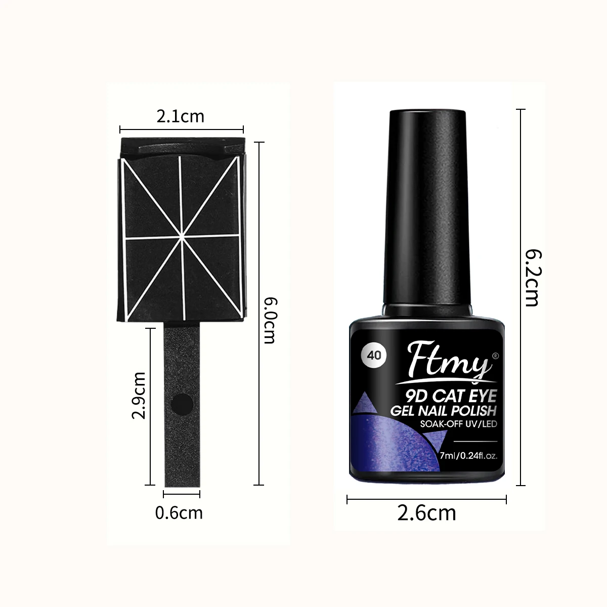 مجموعة طلاء أظافر جل مكونة من 6 قطع - مجموعة احترافية بجودة صالونات التجميل مكونة من 6 ألوان مع قاعدة ومعطف علوي، تأثيرات لامعة/ماتي/لامعة، طويلة- #3