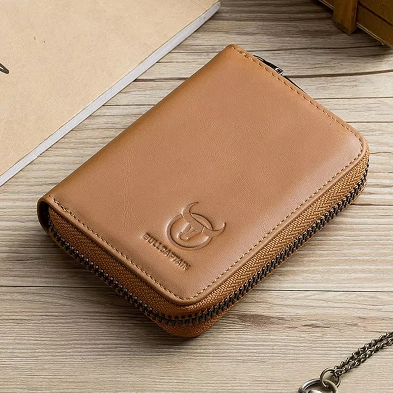Men Genuine Leather Large Capacity Multi-Slot Card Holder Credit Card ID Card Holder RFID Blocking Credit Card Holder Bag
