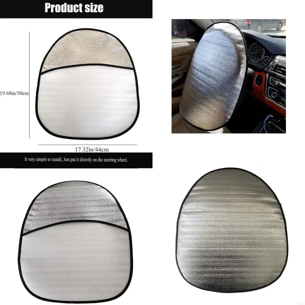 Universal Steering Wheel Sunshade Heat Reflectors 19''x17'' Thermal Insulation New