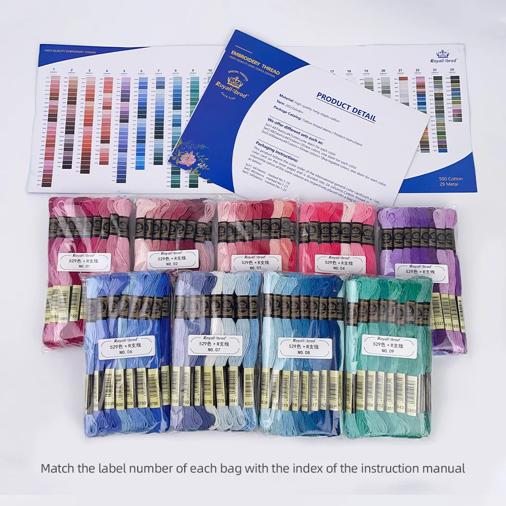 100% Cotton Embroidery Floss Thread for DIY Handwork
