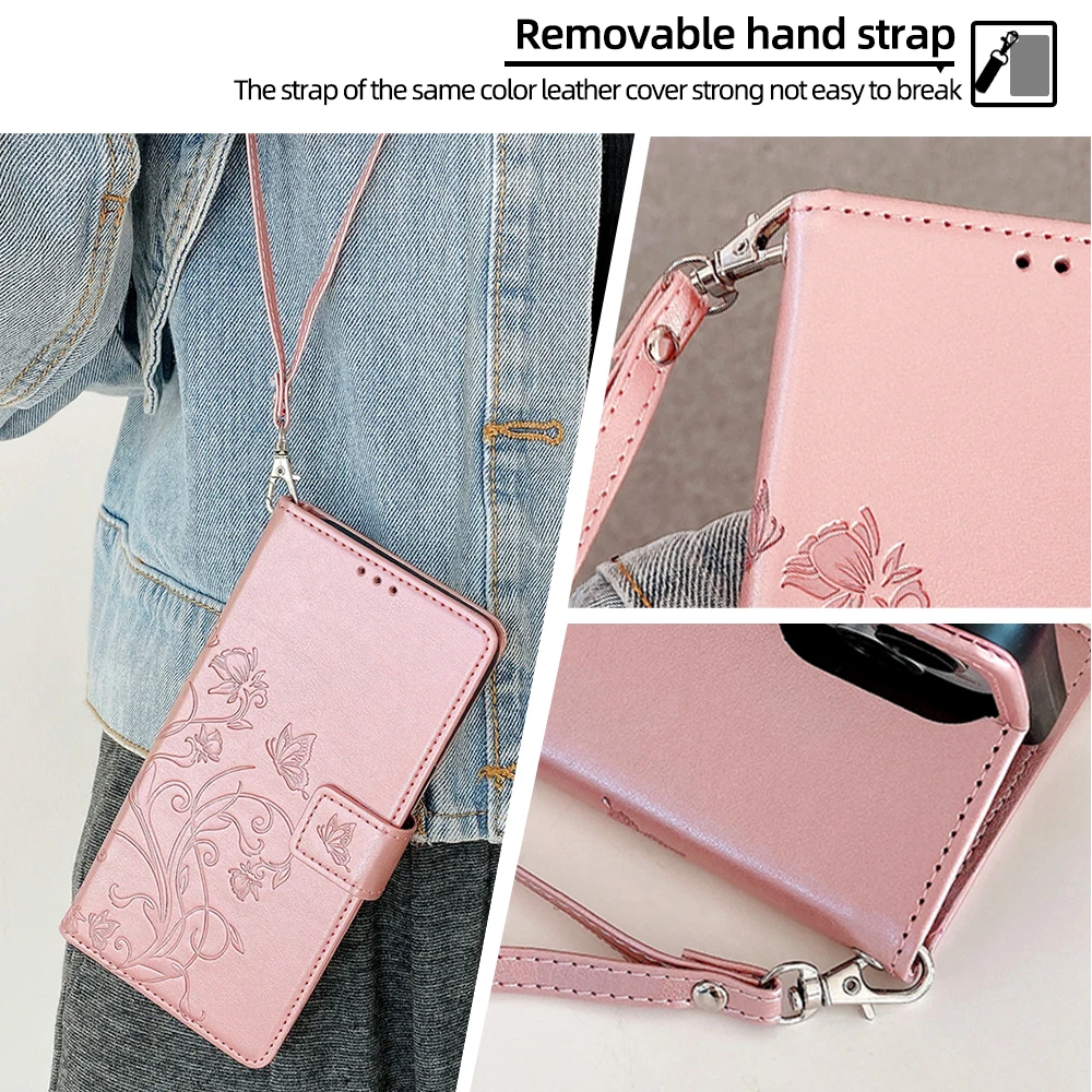 

Magnetic buckle flip Phone Case for Samsung Galaxy A57 A37 A17 A26 A56 A36 A06 A16 A34 A54 A14 5G Cases with Wrist Strap Fundas