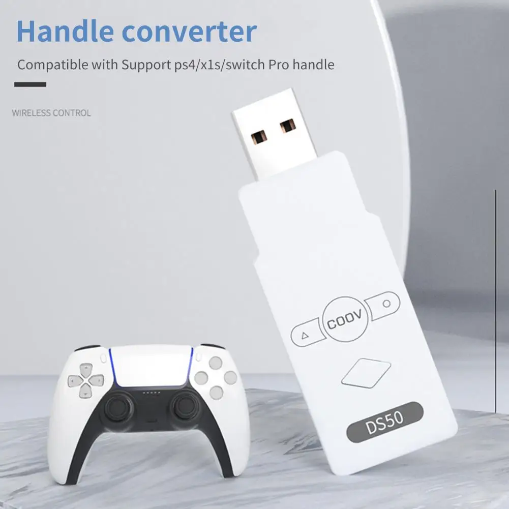 DS50 Bluetooth-compatible Receiver Reconnect High-speed Wireless Gamepad Controller Converter for PS5/PS4/PS3/Xbox NS Pro