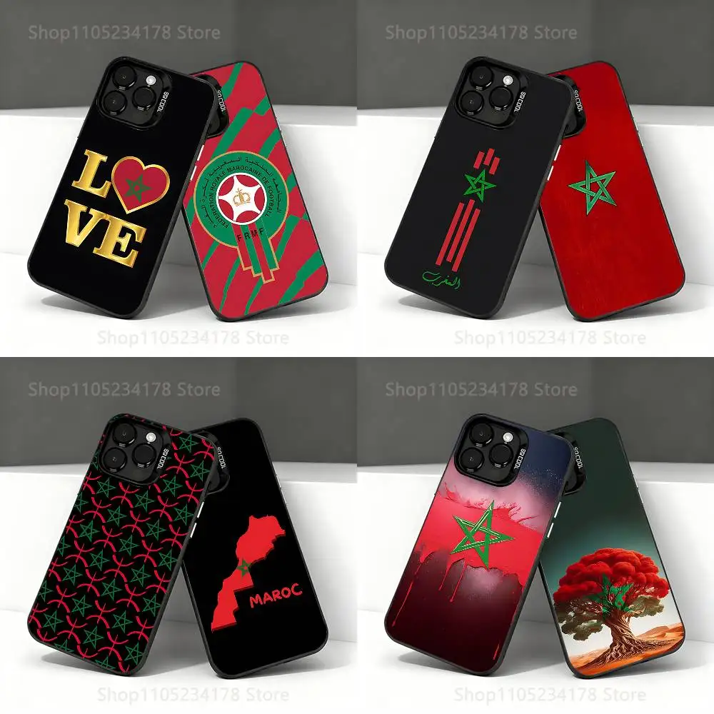 

Morocco-Flag Black Phone Case Compatible with iPhone 17 16 15 14 13 12 11, Pro, Max, Plus, E, Air, Mini