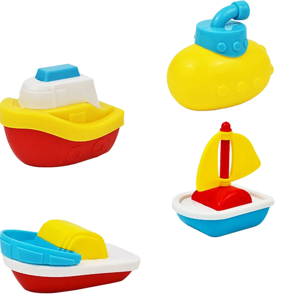 

4 Pcs Coordination Bath Toys Pool for Toddlers 1-3 Water Indoor Sailboat Games Cartoon Bathing Baby Plastic Kid Shower Design