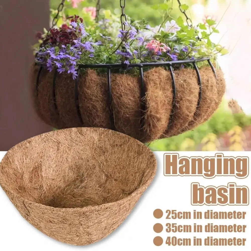 2Pcs Coconut Brown Round Iron Chain Hanging Basket Flowerpot European Creative Fleshy Green Plant Chlorophytum Comosum Flowerpot